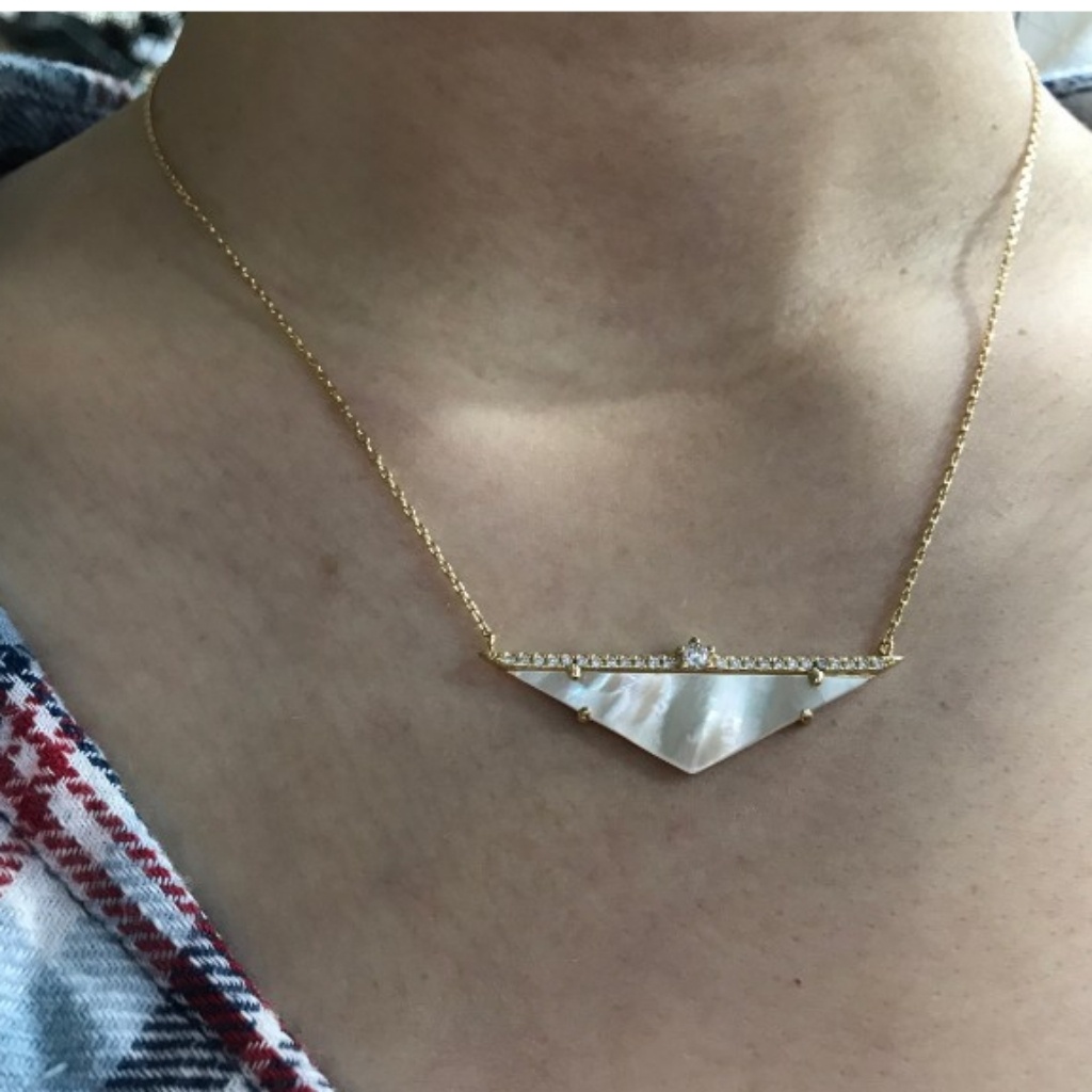 GoldMother Of Pearl Necklace